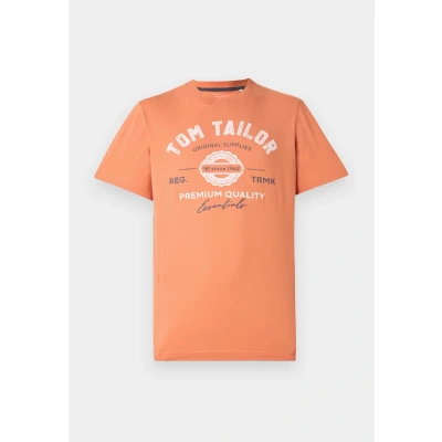 Afbeelding van TOM Tailor LOGO TEE Tshirt print, Heren, Maat: Medium, Brick orange