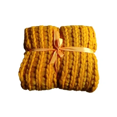 Afbeelding van Plaid Grosse Maille Chunky Jaune 120X150 cm