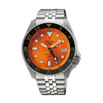 Afbeelding van Seiko 5 Sports SSK005K1 Horloge Automaat staal zilverkleurig oranje 42,5 mm