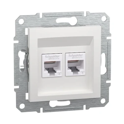 Afbeelding van Schneider Electric RJ45 gegevensaansluitdoos Asfora Wit (RAL 9003) EPH4870121D