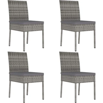 Afbeelding van vidaXL Tuinstoelen 4 st poly rattan grijs