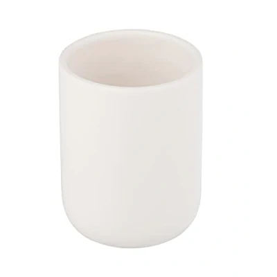 Afbeelding van Allstar Zahnputzbecher Olinda, Zahnbürstenhalter in konischer Form, Mundspülbecher mattiertem Finish, hergestellt aus Keramik, idealer Zahnbecher für Zahnbürste, Zahnpasta &amp; Co., Ø 7,6 x 10 cm, Weiß