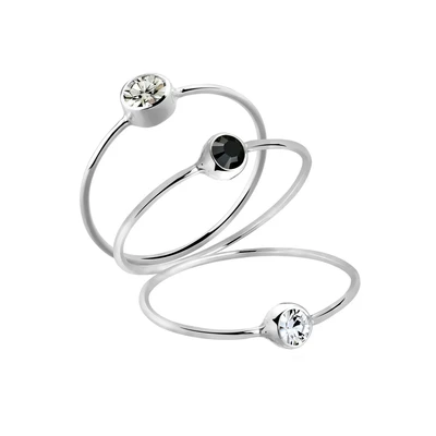Afbeelding van ELLI Ring zwart / zilver transparant