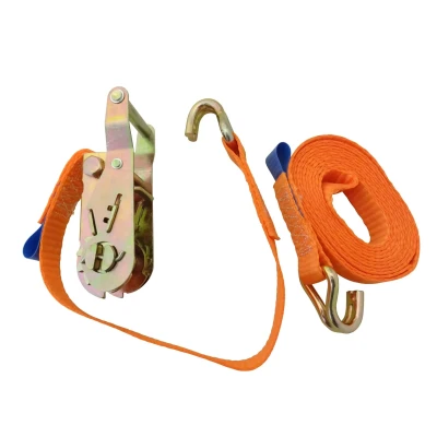 Afbeelding van Loadlok 7501500 DaN Spanband Met Ratel En Haken 3 Meter Oranje Bindriemen