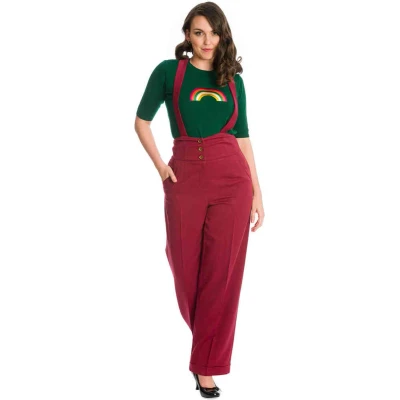 Afbeelding van Dancing Days HER FAVOURITES Wijde broek 4XL Bordeaux rood