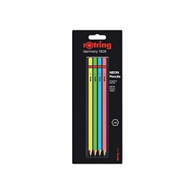 Afbeelding van Rotring potloden, HB, geassorteerde neon kleuren, blister met 4 stuks