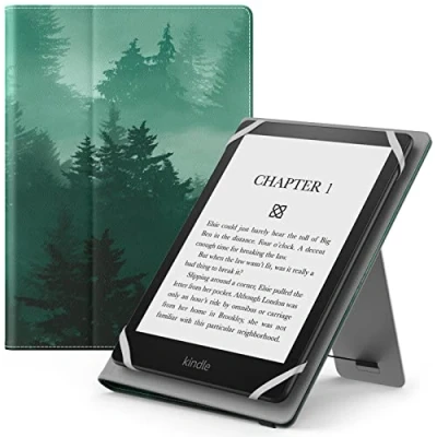 Afbeelding van MoKo Universal Case for 6&quot;,6.8&quot;,7&quot; Kindle eReaders Fire Tablet Kindle/Kobo/Voyaga/Lenovo/Sony E Book Tablet, Lightweight PU Leather Folio Shell Cover with Hand Strap/Kickstand,Green Forest