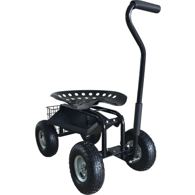 Afbeelding van AXI AG22 Tuinkrukje op wielen voor de tuin in Zwart Tuinkruk / Knielkruk van metaal met maximale belasting 150 kg