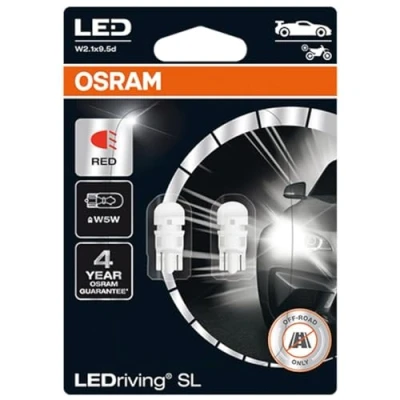 Afbeelding van Osram W5W W2.1x9.5d LED Retrofit Rood Set 12 volt