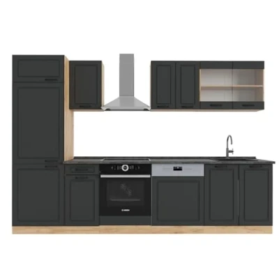 Afbeelding van Vicco Complete keukeneenheid R Line, Antraciet landhuis/gouden eik, 300 cm , WB