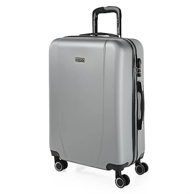 Afbeelding van ITACA Grote Koffer Trolley Reiskoffer van ITACA. Groot 4 Wielen Combinatieslot. ABS harde schaal 71170, Zilver