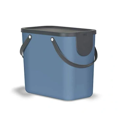 Afbeelding van Rotho Albula Afvalscheidingssysteem 25l voor de keuken, Kunststof (PP) BPA vrij, blauw/antraciet, (40.0 x 23.5 34.0 cm)
