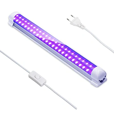 Afbeelding van Eleganted Led balken, 10W blacklight lichteffect, UV, met schakelaar, 395 nm, voor podia, feestjes, kerst, Halloween, clubs, carnaval, discotheken, balzalen