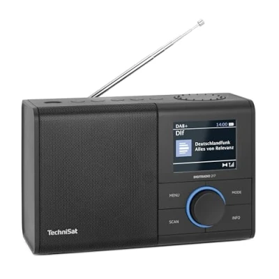 Afbeelding van TechniSat DIGITRADIO 217 draagbare DAB+ radio met bluetooth op batterijen/lichtnet zwart