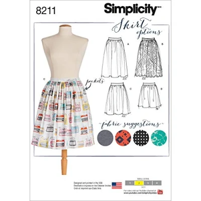 Afbeelding van Simplicity patroon 8211 Dirndl rokken in drie lengtes, wit