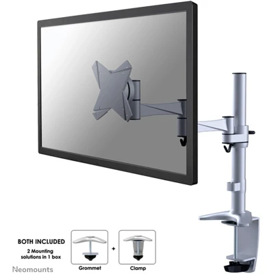 Afbeelding van Neomounts FPMA D1330SILVER monitorarm met 3 draaipunten voor flat screens t/m 30&quot;