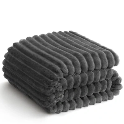 Afbeelding van WAVVE Fleecedeken 150 x 200 cm, deken voor eenpersoonsbed/tweepersoonsbed, flanellen 300 g/m², grote warme en zachte bankdeken, grijs