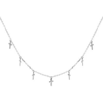 Afbeelding van Ketting dames kruis hanger zilverkleurig kruisjes cadeau voor vrouw Liefs Jade