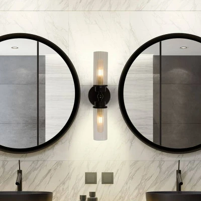 Afbeelding van Searchlight 2 lichts wandlamp Imperial zwart 29982BK