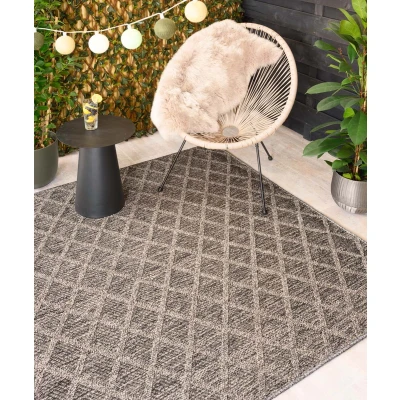 Afbeelding van Buitenkleed Ruiten Retreat Grijs 140x200 Cm