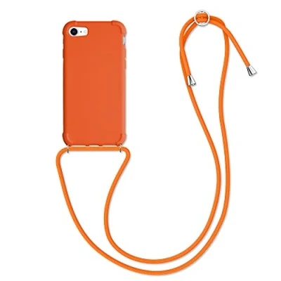 Afbeelding van kwmobile telefoonhoesje compatibel met Apple iPhone SE (2022) / (2020) 8 7 hoesje Case koord In fruitig oranje