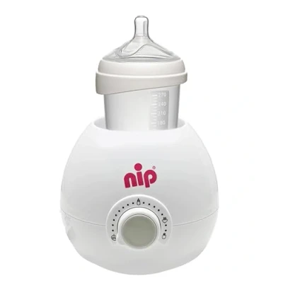 Afbeelding van NIP Babyvoedingwarmer: betrouwbare en zachte flessenwarmer voor alle babyflessen glazen, BPA vrij, vanaf 0 jaar, wit