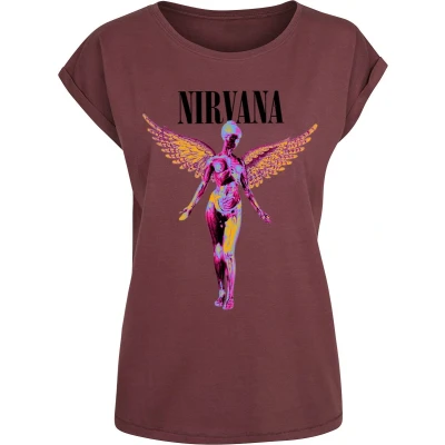 Afbeelding van Nirvana In utero T shirt rood XL Katoen Band merch, Bands
