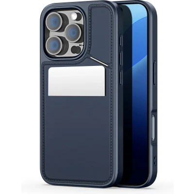 Afbeelding van Dux Ducis Rafi II Series Back Cover met Pasjeshouder en Standfunctie MagSafe Compatible Geschikt voor iPhone 16 Pro Hoesje Blauw