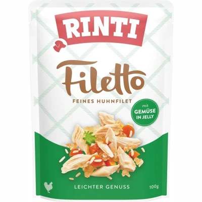 Afbeelding van Voordeelpakket Rinti Filetto Zakjes in Gelei 48 x 100 g Kip met Groenten