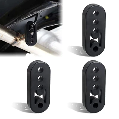 Afbeelding van 3 stuks uitlaatrubbers voor de auto, universele uitlaathouder, 4 gaten, uitlaatdemper, aanhanger, uitlaathouder meeste auto&#039;s (10,9 x 4,5 2 cm, opening 1,2 cm)