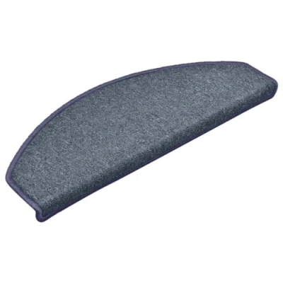 Afbeelding van Trapmatten 15 st 65x24x4 cm donkergrijs en blauw