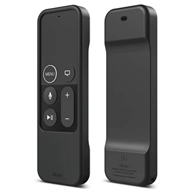 Afbeelding van elago R1 Beschermende Siliconen Case Cover Compatibel met Apple TV 4K Siri 4e en 5e Generatie Afstandsbediening [Magneet Technologie] [Lanyard inbegrepen] [Schokabsorptie] Zwart