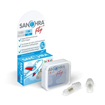 Afbeelding van SANOHRA fly oordopjes voor kinderen pijnloos vliegen vergemakkelijken drukcompensatie in het vliegtuig 24 dB SNR geluidsisolatie herbruikbaar 1 paar