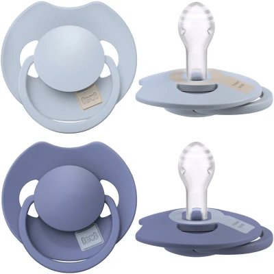 Afbeelding van Difrax LOVI Dynamische Fopspeen 6 tot 18 Maanden Lichtblauw &amp; Navy 2 Stuks