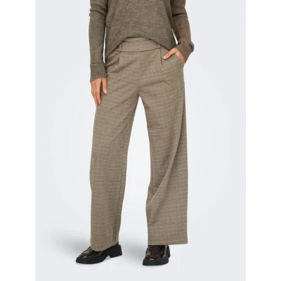 Afbeelding van JDY Jdygeggo MIA LONG Check Broek, Dames, Maat: Sx32, Walnut