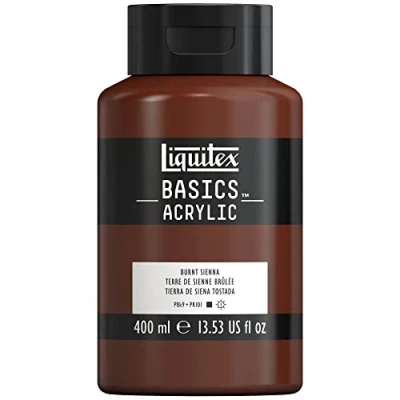 Afbeelding van Liquitex Basics 8870332 Monopigmenteerde acrylverf, kunstenaarspigmenten, lichtecht, gemiddelde viscositeit, archiefkwaliteit, zijdeglanzende afwerking, 400ml Burnt Sienna