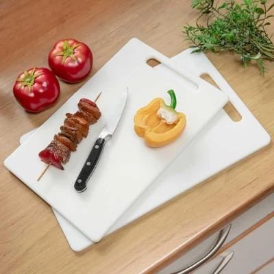 Afbeelding van Space Home Set van 2 keukensnijplank Polyethyleen snijplank maten Wit