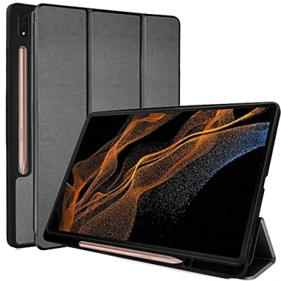 Afbeelding van TECHGEAR smart case voor Samsung Galaxy Tab S9 Ultra 14.6 inch 2023 (SM X910 / SM X916) PU lederen slanke standaard hoes met hoekbescherming [automatisch waken/slapen] zachte TPU houder