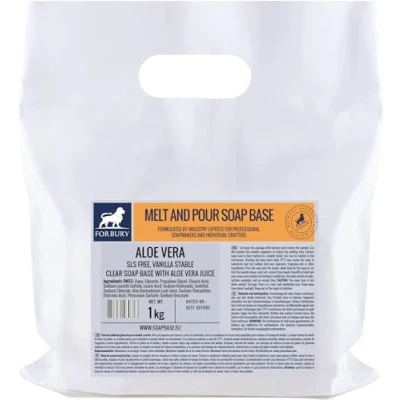 Afbeelding van Forbury Aloë Vera glycerinezeep transparante zeepbasis ruwe zeep 1 kg (SLS vrij). Melt and Pour Clear Base