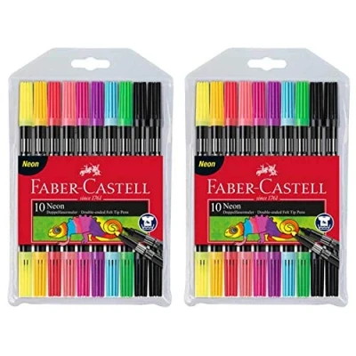 Afbeelding van Faber Castell 151109 dubbele viltstift 10 delig etui, neon (2x etui neon)