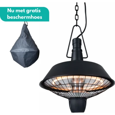 Afbeelding van Sunred Heater &amp; Hoes Indus Bright lijn Zwart Hangend model Terrasverwarmer