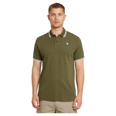 Afbeelding van G Star RAW Dunda Slim Stripe Poloshirt, groen (Shadow Olive D17127 5864 b230), XS
