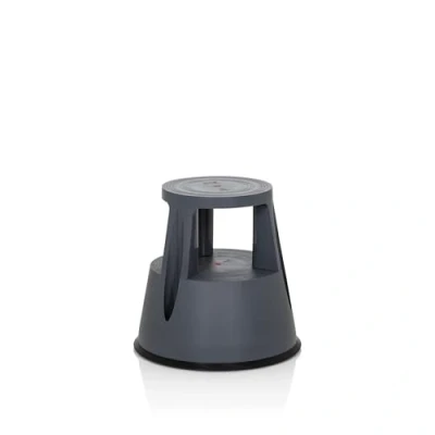 Afbeelding van hjh OFFICE Stappenkruk TIO M I kunststof olifantenvoet TÜV getest, hoogte 42 cm, tot 150 kg belastbaar, met wielen 830001 grijs