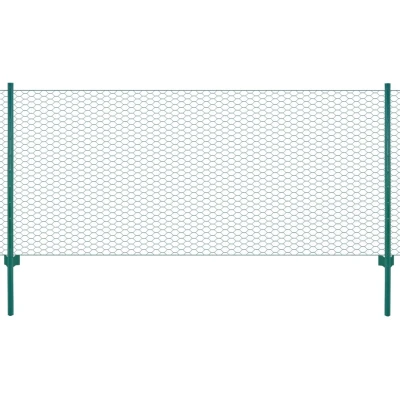 Afbeelding van Draadgaashek met palen 25x0,75 m staal groen