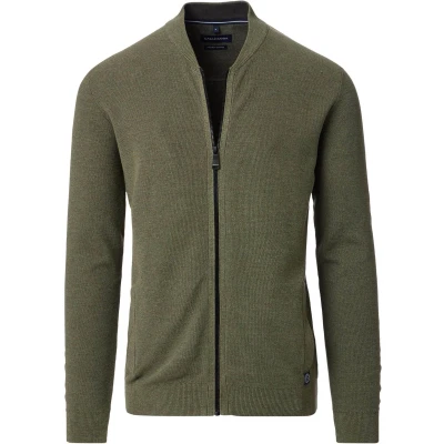Afbeelding van Casa Moda Zip Vest Groen maat 5XL Heren met Regular fit Pasvorm Katoen Suitable Herenkleding