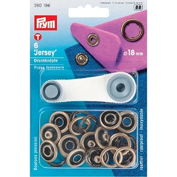 Afbeelding van Prym Jersey Naaivrijedrukknopen Tandring 18mm Oud Messing
