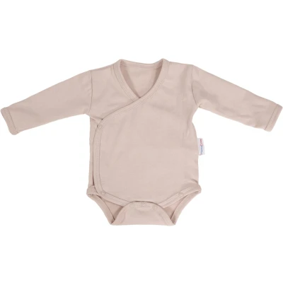 Afbeelding van MamaLoes Zand Maat 68 Korte Mouw Overslag Romper ML010252