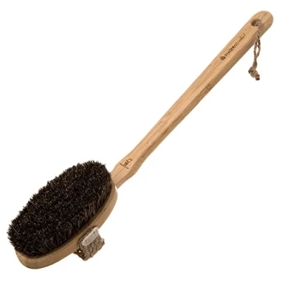 Afbeelding van Hydrea London Bamboo Mane &amp; Cactus Bristle Bath Brush met lange afneembare handgreep WBB13H HD