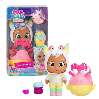 Afbeelding van Cry Babies Magic Tears Jumpy Monsters, Stars Nunu, Bambola Collezionabile met Pigiama Mostriciattolo, Giocattolo Bambine en Bambini + 3 Anni