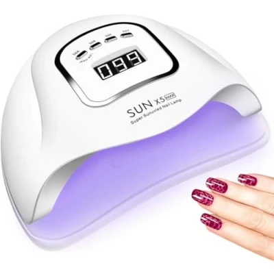 Afbeelding van Nageldroger, 150 W lamp, UV, led nagellamp voor gelnagels, met timerinstellingen van 10/30/60/99 seconden, infraroodsensor, lcd display, afneembare magnetische bodemplaat, geschikt alle soorten gel